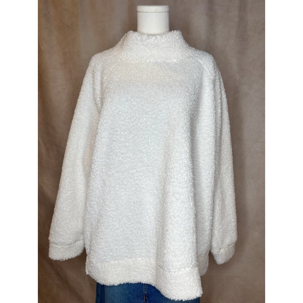 Haven Well Within Sherpa Pullover XL Cream Mock Neck NWT Cozy Loungewear